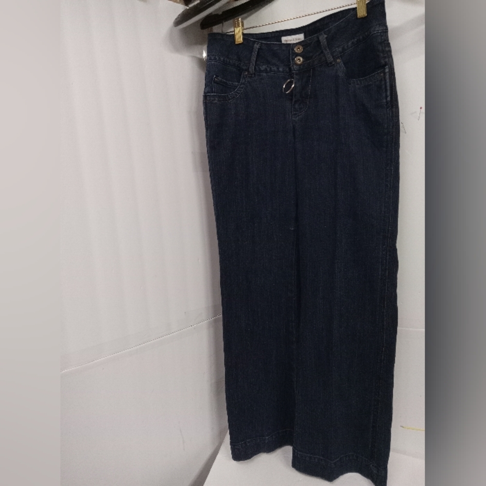Monroe & Main Jeans Pants Wide Legs Mid Rise Hipster Size 6 Short